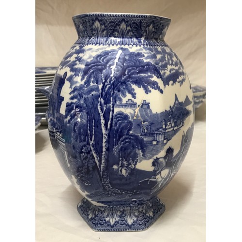 205 - A large collection of blue and white Cauldon Pottery 