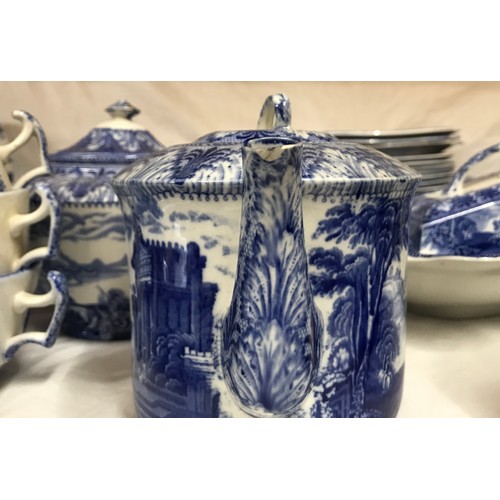 205 - A large collection of blue and white Cauldon Pottery 