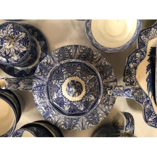 205 - A large collection of blue and white Cauldon Pottery 