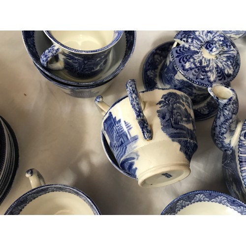 205 - A large collection of blue and white Cauldon Pottery 