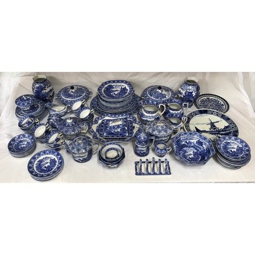 205 - A large collection of blue and white Cauldon Pottery 