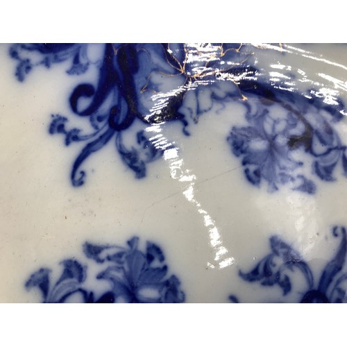 209 - Blue and white pottery and glassware to include 2 pieces of  Bohemian glass floral painted vases, ta... 