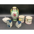 Ceramics to include a Japanese vase, KLM Bols cottages, continental jars a/f , Aynsley cup of knowle... 