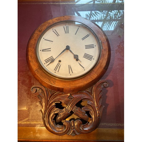 623 - A good quality 19thC mahogany wall clock 60cm l.