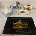 Showman's fellowship ceramics to include: Carousel horse, Withernsea Eastgate pottery dish, Crown De... 