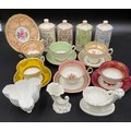 Ceramics to include Royal Worcester blanc de Chine figural salt and cornucopia, four Fortnum and Mas... 