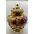 A Royal Worcester porcelain potpourri vase with pierced corners and inner lid by Brian Leaman and PW... 