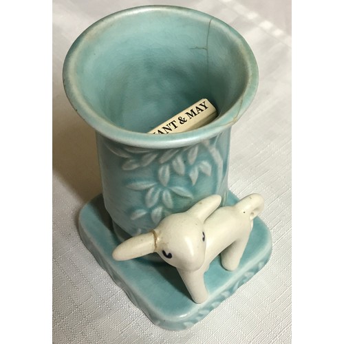 36 - A selection of ceramics to includes Beswick donkey, Peter Rabbit and long haired dog, a Wade dog, Sy... 