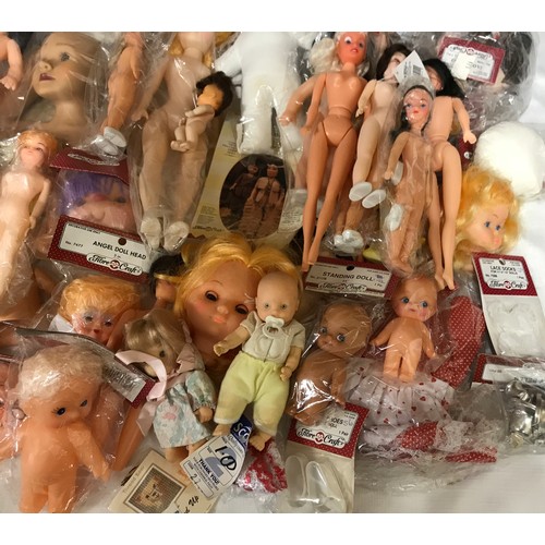 741 - A large collection of commercially packaged dolls by Fibre and Craft, mostly plastic and some with s... 