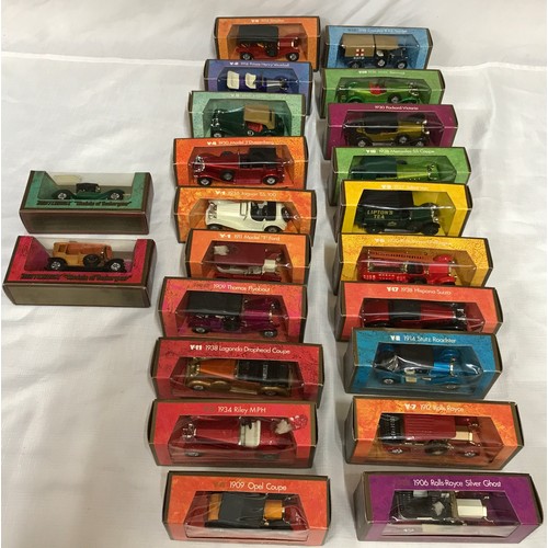 747 - A collection of 22 Matchbox diecast Models of Yesteryear, mainly vintage cars.