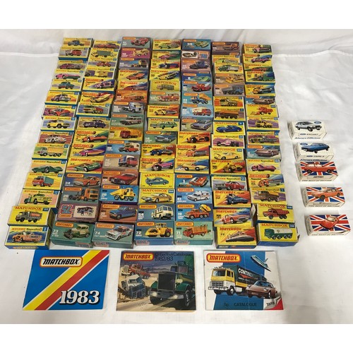 750 - A collection of 105 boxed Matchbox, Superfast and Rolamatics diecast models together with 5 boxed Co... 