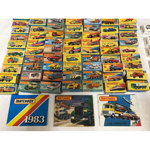 750 - A collection of 105 boxed Matchbox, Superfast and Rolamatics diecast models together with 5 boxed Co... 