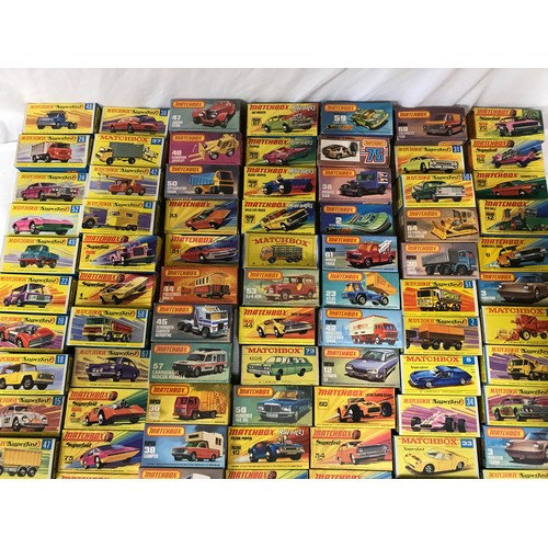 750 - A collection of 105 boxed Matchbox, Superfast and Rolamatics diecast models together with 5 boxed Co... 