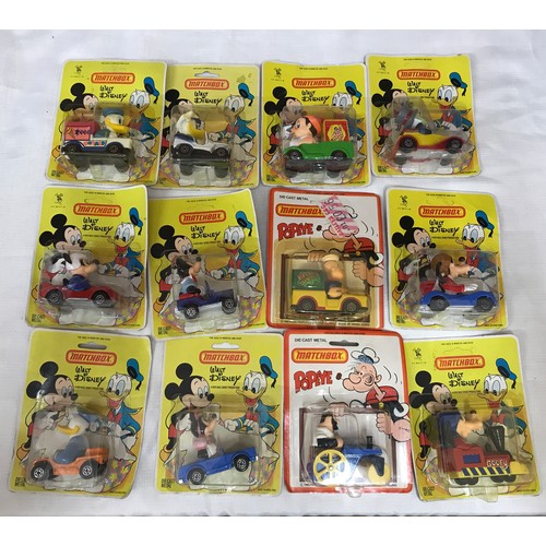 752 - A collection of 12 Matchbox diecast Disney vehicles with characters. All packaged.