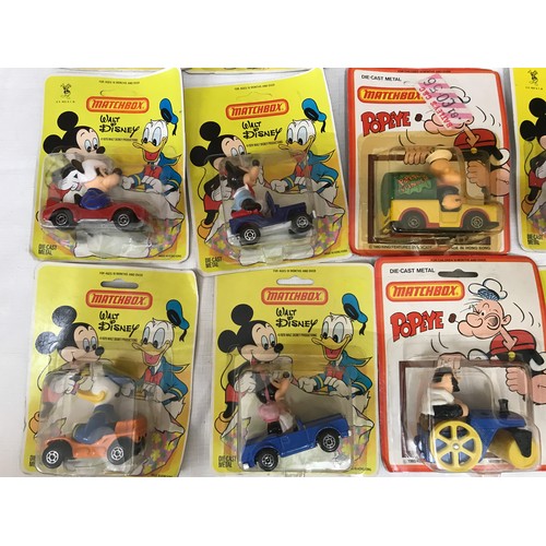 752 - A collection of 12 Matchbox diecast Disney vehicles with characters. All packaged.