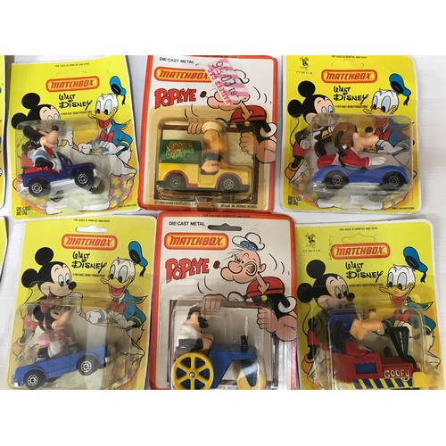 752 - A collection of 12 Matchbox diecast Disney vehicles with characters. All packaged.