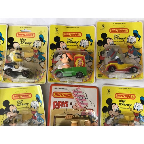 752 - A collection of 12 Matchbox diecast Disney vehicles with characters. All packaged.