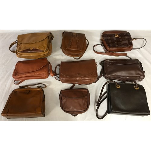 489 - A collection of 9 leather handbags to include 1 x Escort KML, 5 x Emmy handbags, 1 x harrie hendriks... 