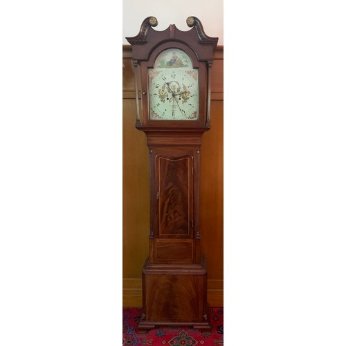 630 - A mahogany 8 day longcase clock with sweep second hand, well painted dial Lonsdown Bath, movement by... 