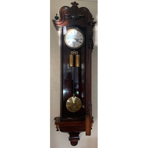 634 - Johan Worle in Wien year going wall clock. 188cm h x 49cm w.