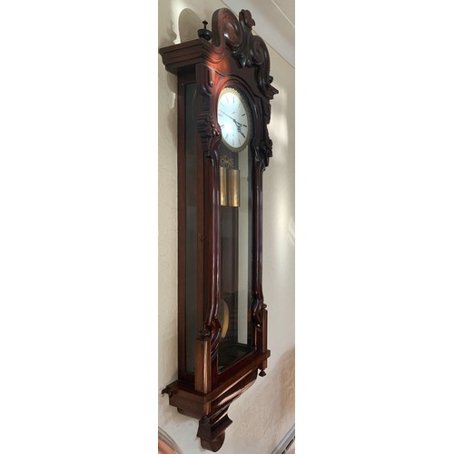 634 - Johan Worle in Wien year going wall clock. 188cm h x 49cm w.