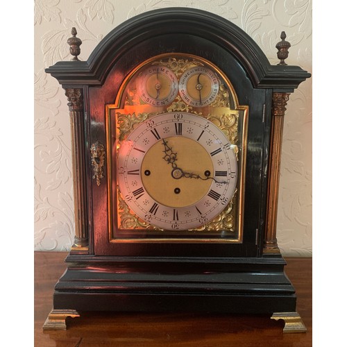 637 - A 19thC fine quality chiming fusee bracket clock in ebonised case. 47.5 h x 40 w x 21cm d.