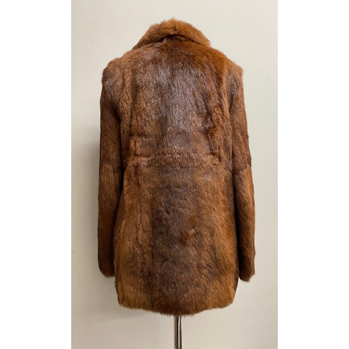 472 - A coney fur jacket size 14, approx. 72cm length from shoulder to hem.