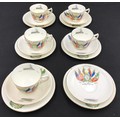 A part WWI Victory commemorative tea service depicting royal navy warships by Chelson China,  compri... 