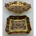 Two Royal Crown Derby dishes No. 1128, 14 x 9cm and 7 x 9cm approx.