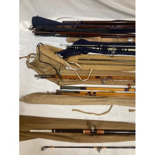 778 - A collection of rods to include 12'6