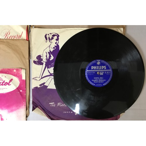 794 - Selection of 18, 78 rpm records inc Bill Haley, Frank Sinatra, Harry Belafonte & Nat King Cole.