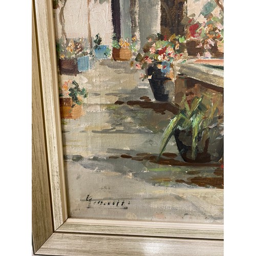 1099 - Two paintings of Italian scenes , one watercolour, signed lower left Marotti 26 x 41cm and the other... 