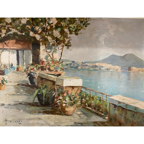 1099 - Two paintings of Italian scenes , one watercolour, signed lower left Marotti 26 x 41cm and the other... 