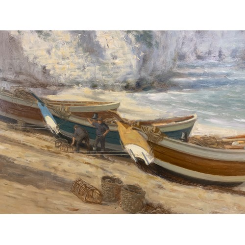 1100 - Walter Goodin (British 1907-1992): Cobbles at North Landing Flamborough, oil on board signed and dat... 