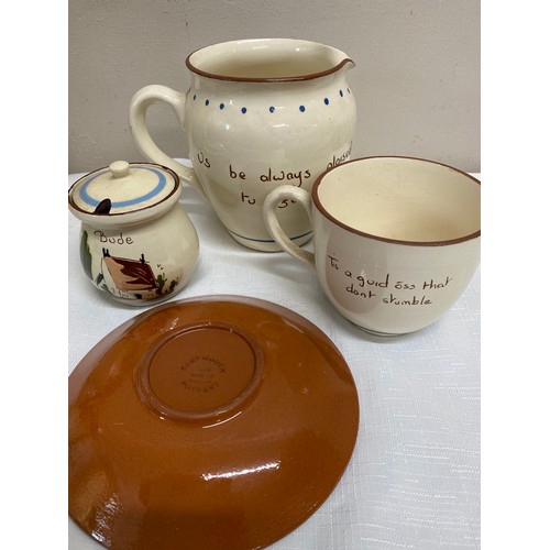 136 - A selection of ceramics to include: Poole biscuit barrel 16cm h, Maling vase 27cm h, Myott Son & Co ... 