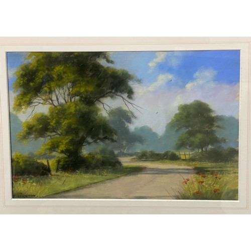 1107 - Two framed and mounted contemporary watercolours of rural landscapes both signed T. Leighton togethe... 