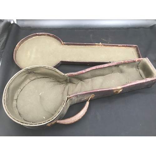 792 - A Marcelli banjo-mandolin with case, bowl size 19 d x 55cm l.