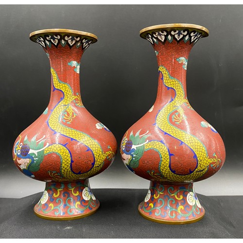 154 - Two Cloisonne vases 19cm h.