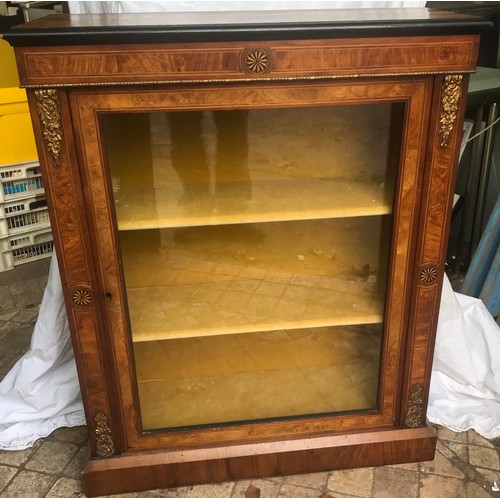 1189 - Victorian mahogany inlaid and brass mounted display cabinet, 79 w x 29 d x 99cm h.