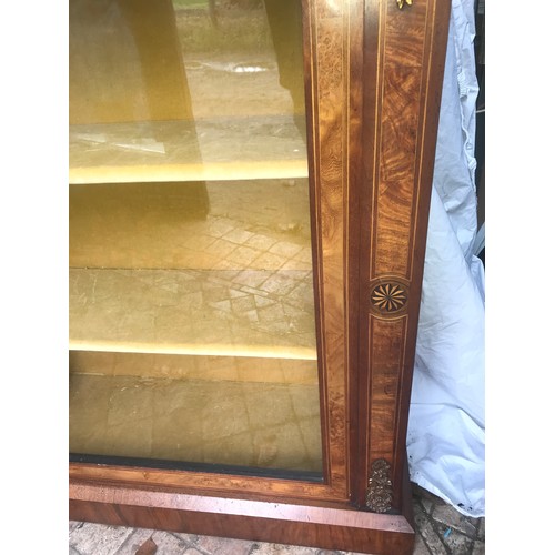 1189 - Victorian mahogany inlaid and brass mounted display cabinet, 79 w x 29 d x 99cm h.