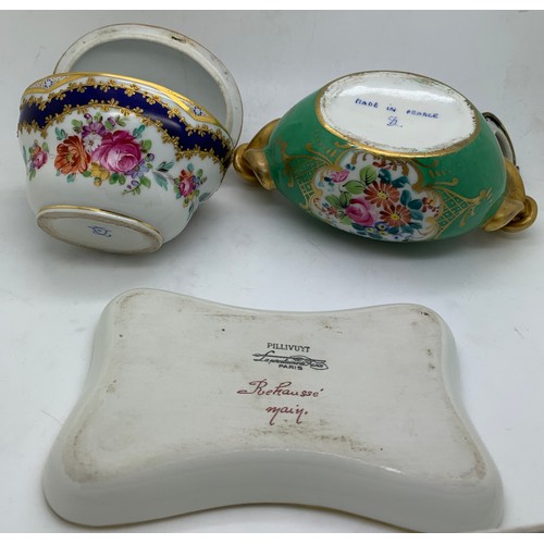 160 - 19thC and early 20thC Continental porcelain to include encrier, lidded pot, jugs and vase etc. All a... 