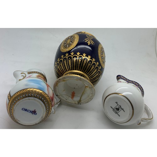 160 - 19thC and early 20thC Continental porcelain to include encrier, lidded pot, jugs and vase etc. All a... 