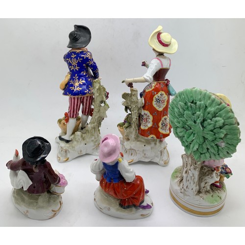 163 - Selection of C19th/Early C20th Continental and Irish Dresden Porcelain figures.