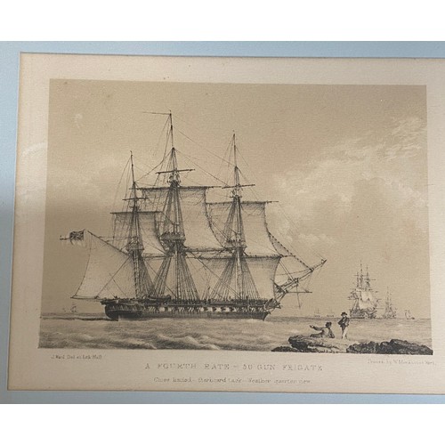 1111 - Oil on board of ship at sea signed Sidney Lee L L together with 2 x John Ward prints.