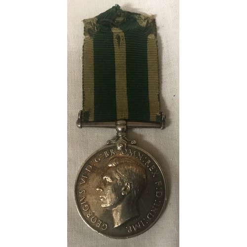 696 - WWII Royal Navy medal with ribbon named 19540 A. G. Elliott LSM RNR.