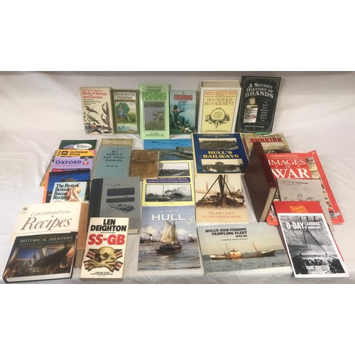 618 - A selection of books of various subjects to include reference: Hull history, Hull trains, trawling f... 