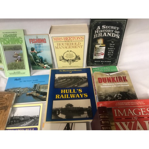 618 - A selection of books of various subjects to include reference: Hull history, Hull trains, trawling f... 