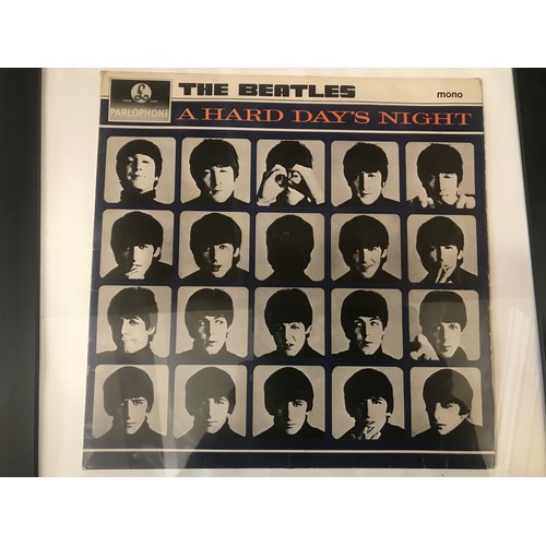 795 - The Beatles framed LP's Parlophone 'A Hard Day's Night'mono and 'Help' mono with vinyl inside. 47 x ... 