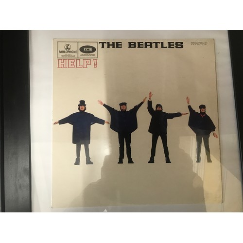 795 - The Beatles framed LP's Parlophone 'A Hard Day's Night'mono and 'Help' mono with vinyl inside. 47 x ... 