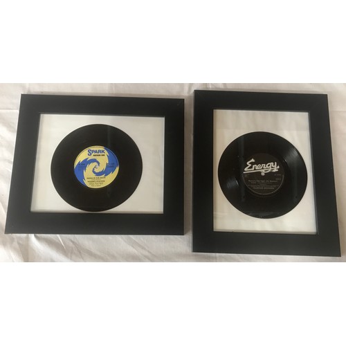 798 - Two framed 45 rpm vinyl singles- Wigans Ovation 'Skiing in The Snow' and Valentine Brothers 'Money's... 